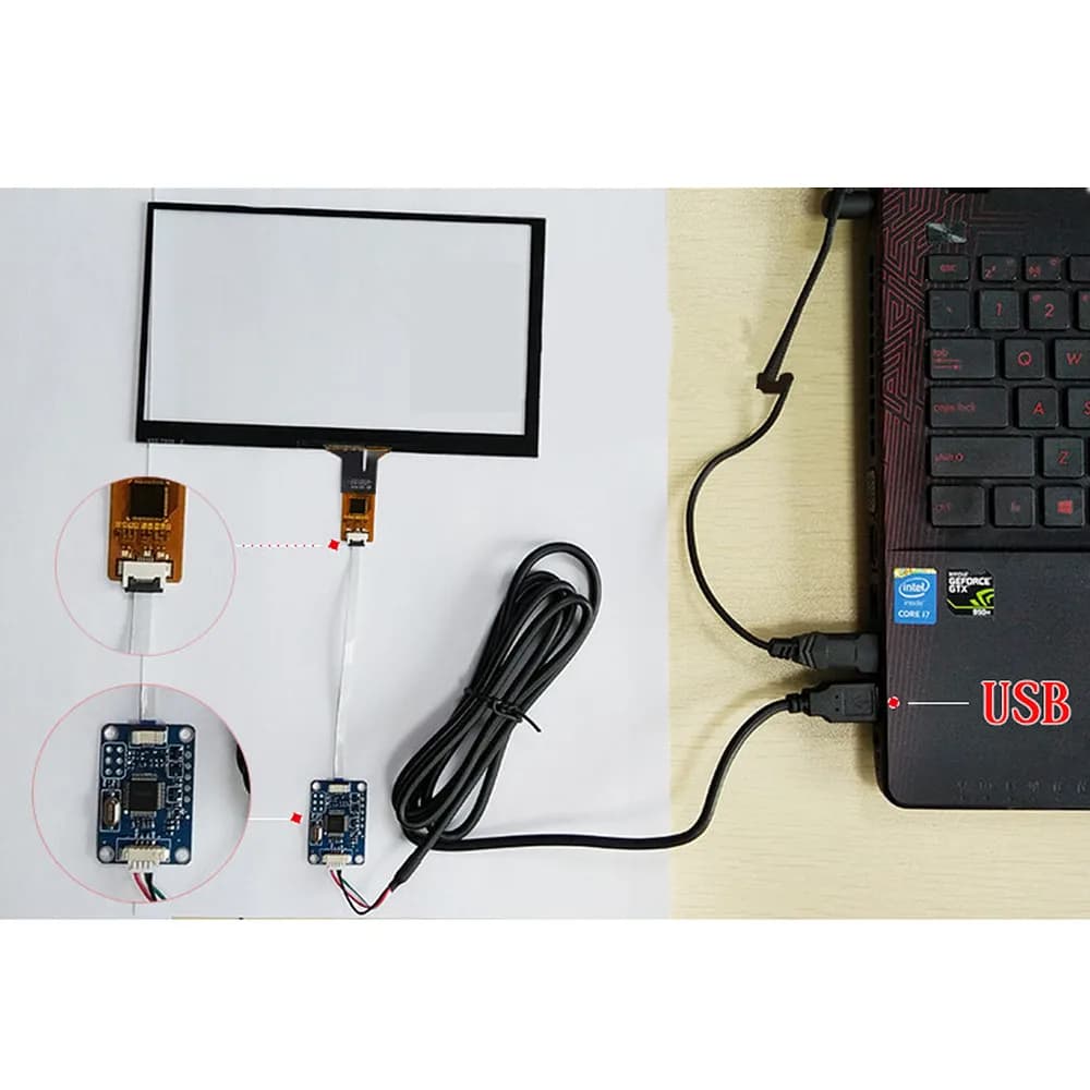 3.5/4.3/5/6.2/7/8/9/10.1 Pollici Raspberry Pi Attrezzature Industriali PC Auto Capacitivo Digitizer Pannello Touch Screen Scheda Driver USB