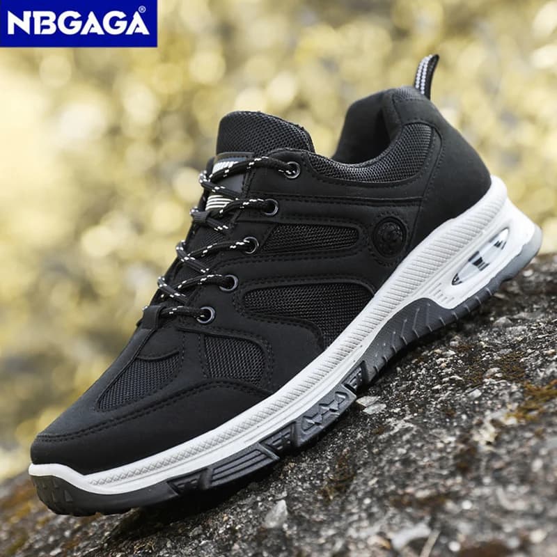All Season Men's Hiking Sneakers Large Size Cushioning Outdoor Walking Shoes Anti Slip Wear Resistant Casual Trekking Shoes