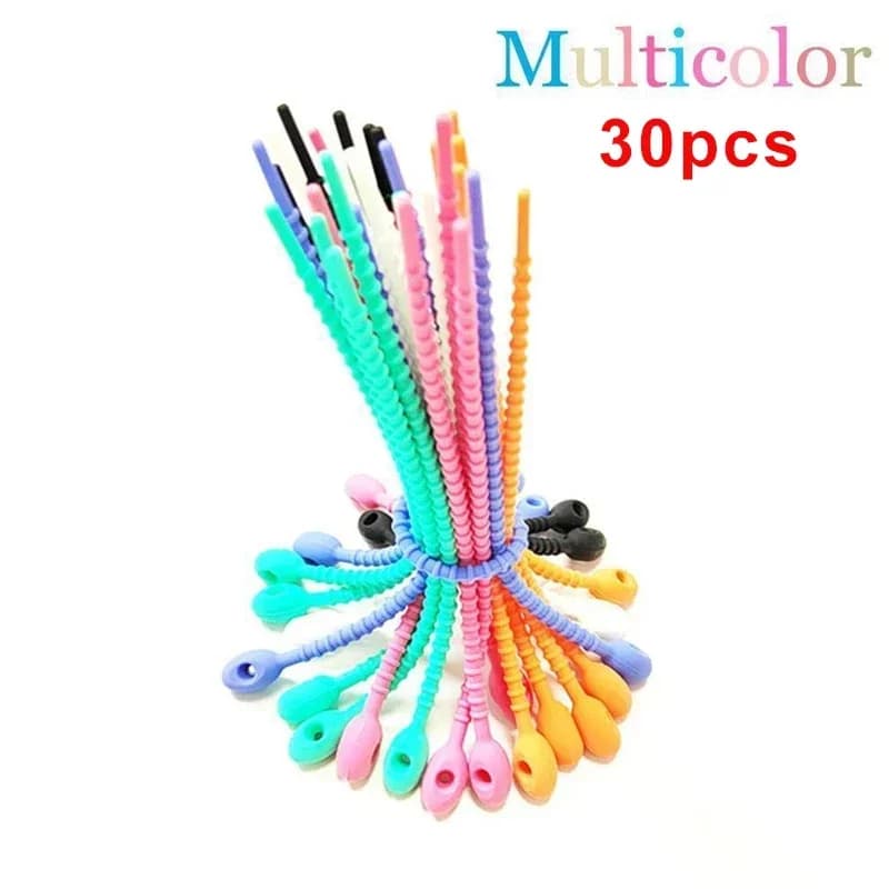 30 Pezzi Organizzatori Riutilizzabili in Silicone per Cavi, Clip per Cavi, Fermacavi, Clip per Sacchetti Alimentari, Clip per Auricolari