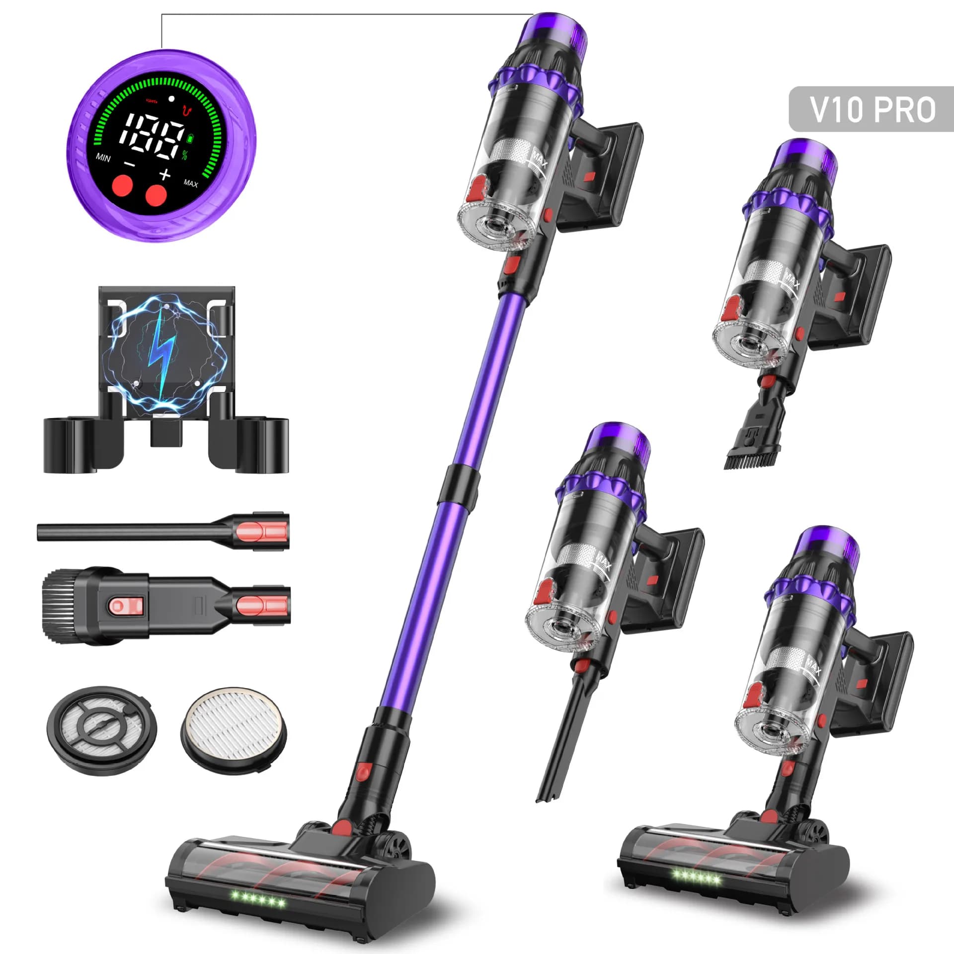 V10 Cordless Vacuum Cleaner 550W 35000PA – Powerful Brushless Motor, Handheld Home Vacuum
