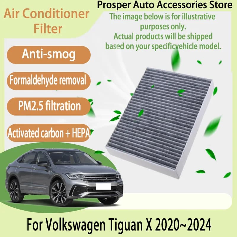 Per Volkswagen Tiguan X 2020 ~ 2024 23 Auto Cabina Polline Condizionata Filtro A/C Filtro Cabina con Carbone Attivo Accessori Auto