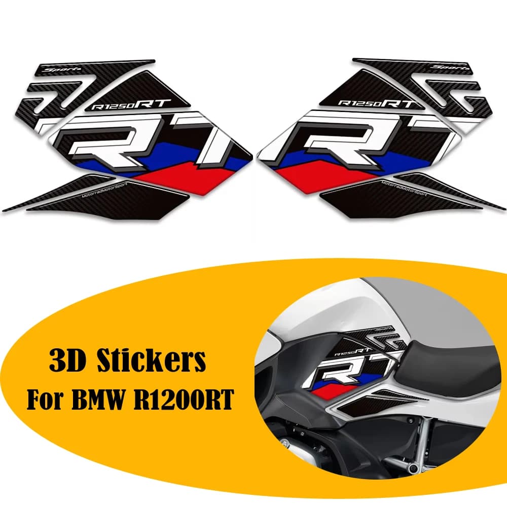 Carenatura Parafango Parafango Protezione Serbatoio Pad Manopole Kit Ginocchio 3D Adesivi Decalcomanie Tronco Custodie per bagagli Per BMW R1200RT R 1200 RT