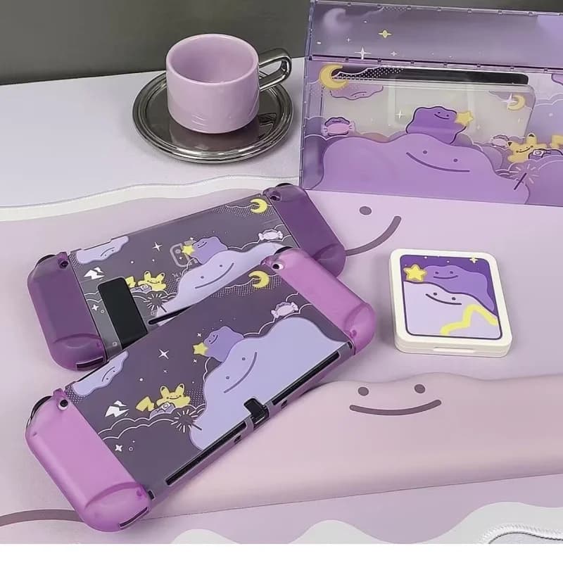 Custodia Protettiva Rigida Opaca Switch 2 con Motivo Ditto per Docking Station NS e Accessori per Console da Gioco Portatile Joy-Con