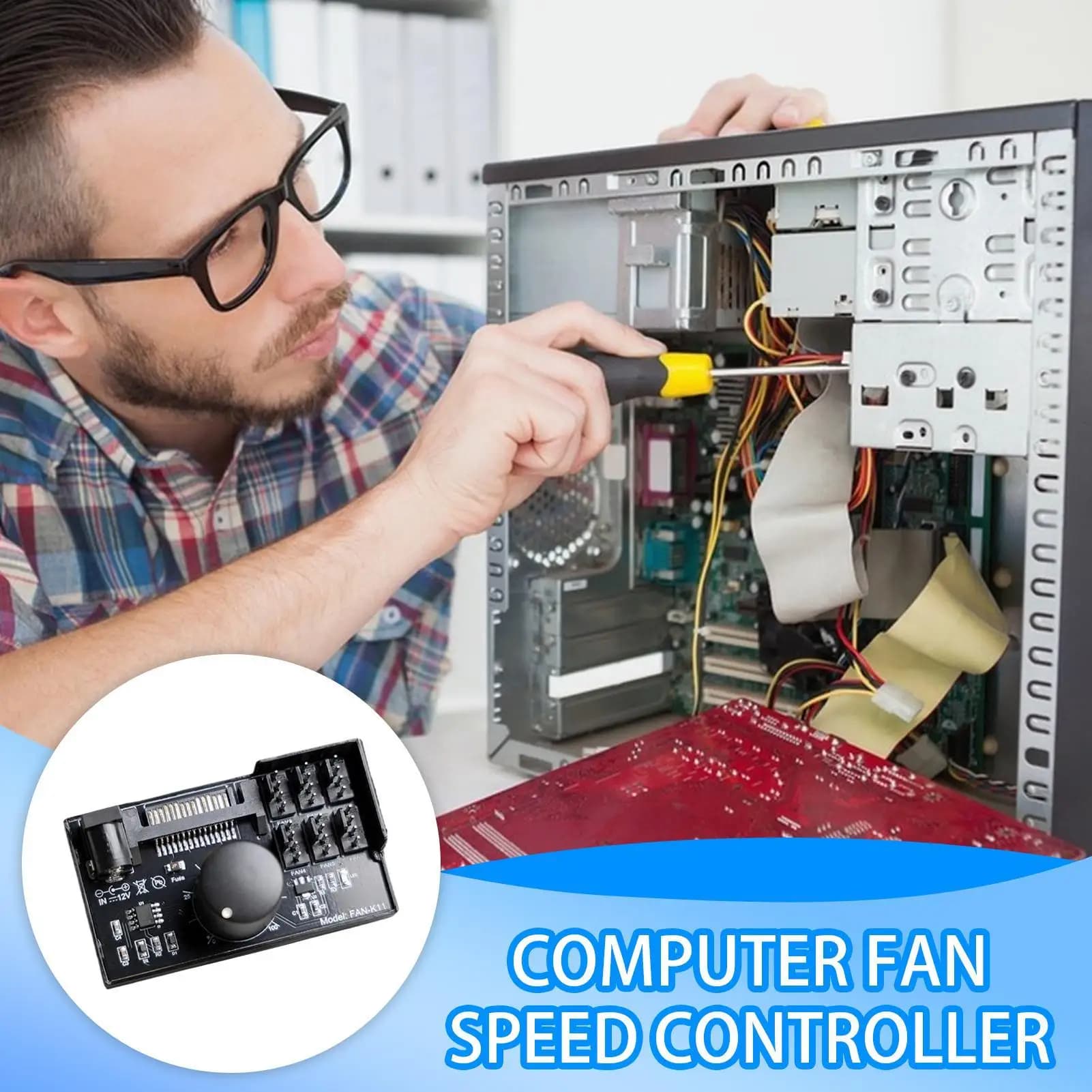 Hub controller ventola PC Hub adattatore ventola PC Interfaccia a 4 pin Accessori di raffreddamento per workstation Server Sala giochi Laptop
