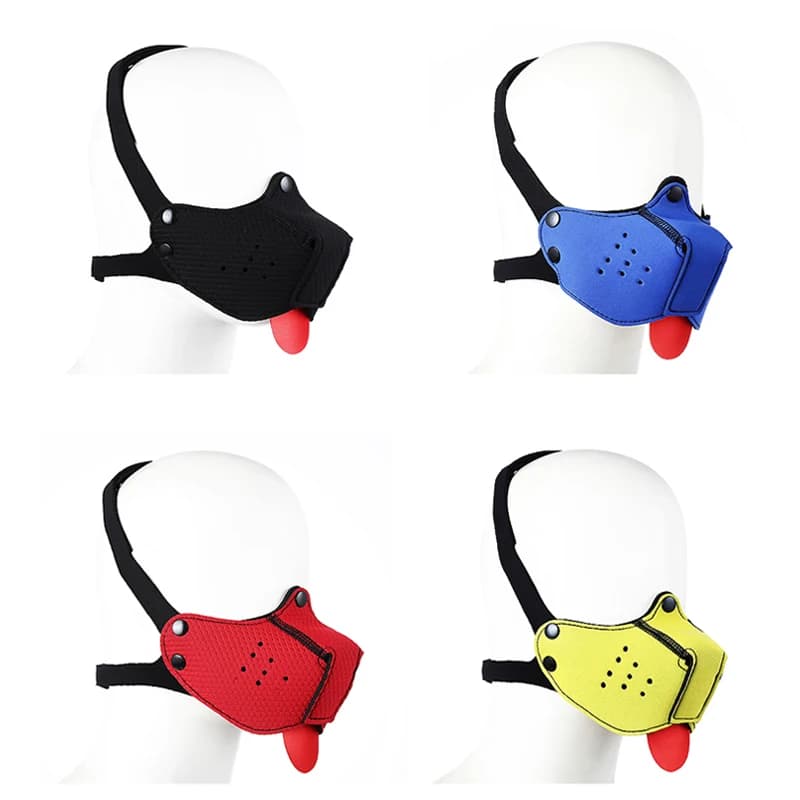 Puppy Cosplay Costumes of XL Code Brand New Increase Large Size Padded Rubber Full Head Hood Mask with Collar for Dog Roleplay