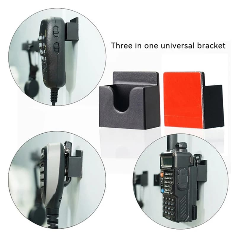 Walkie Talkie 3 in 1 Clip for Wall Mount ABS Clip Back Rack Wall decal Easy Installation Walkie Talkie Keep Device Support