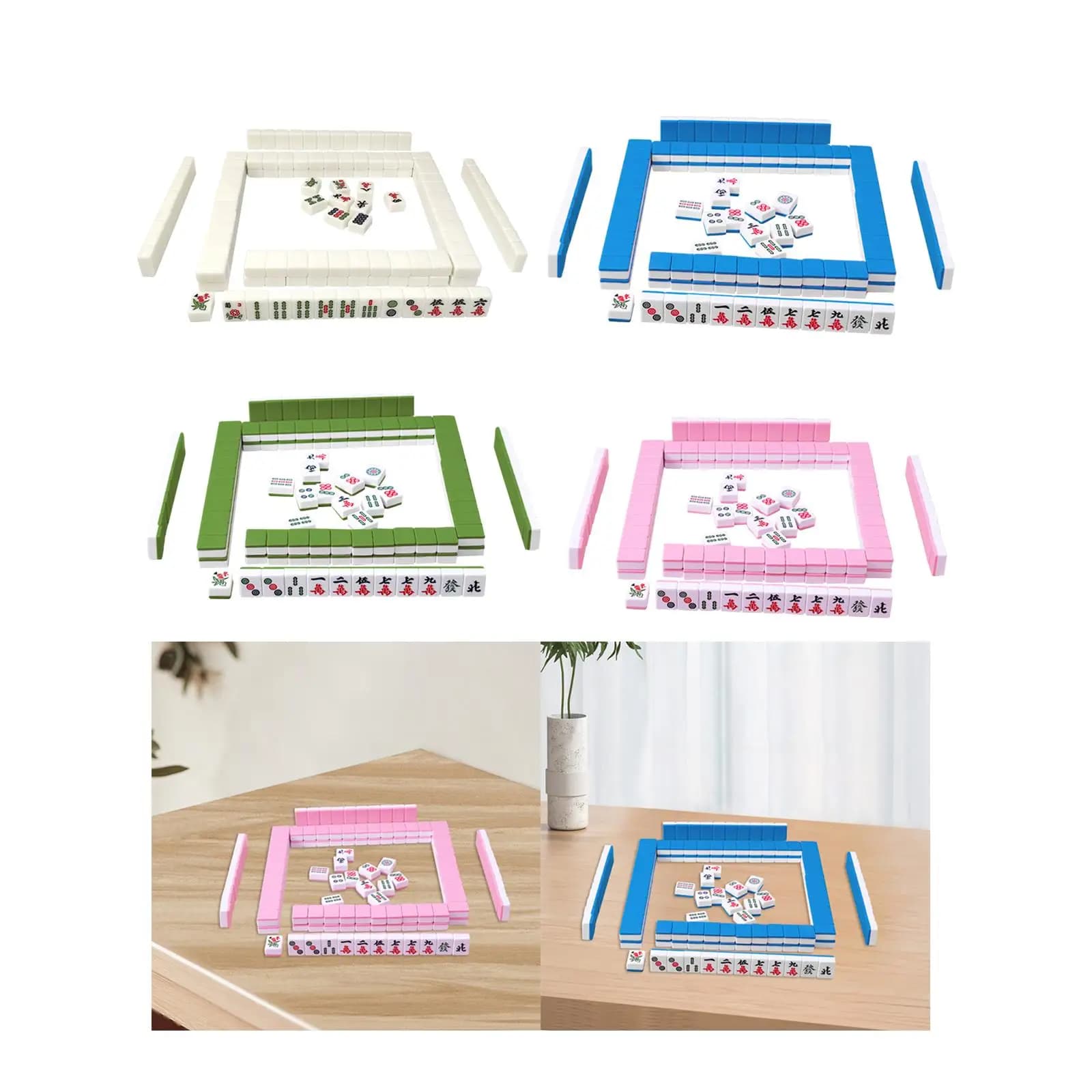 Set di 144 Mini Tessere Mahjong Versione Cinese, Gioco da Tavolo per Adulti