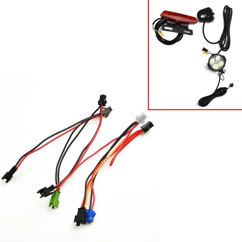 24-60V Electric Bike Connection Line Light E-Bike Rear Headlight Rear Headlight Rubber Wire Ebike Bike Accessories