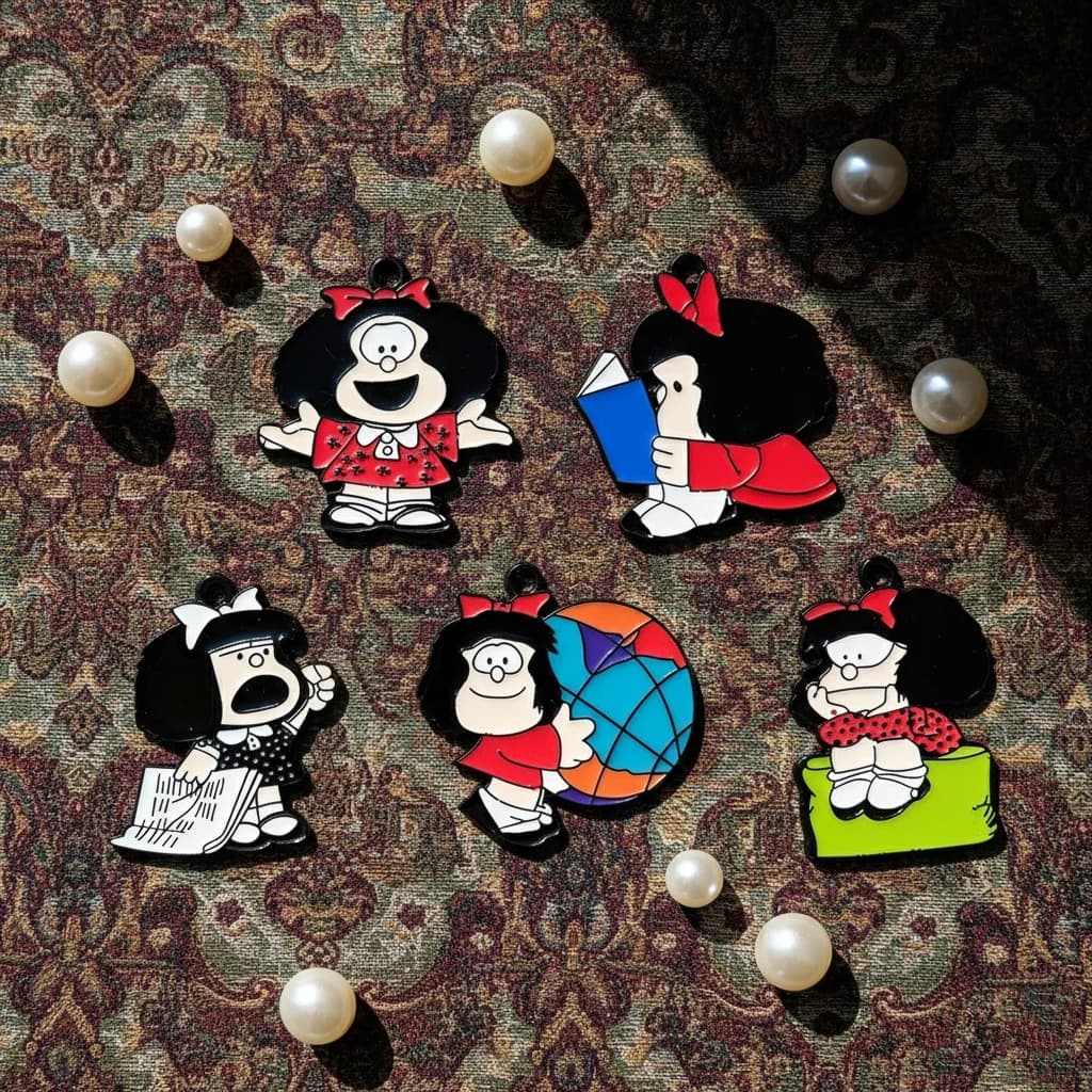 5pcs Enamel Cartoon Charms Classic Design for DIY Jewelry Making Pendants Necklace Earring