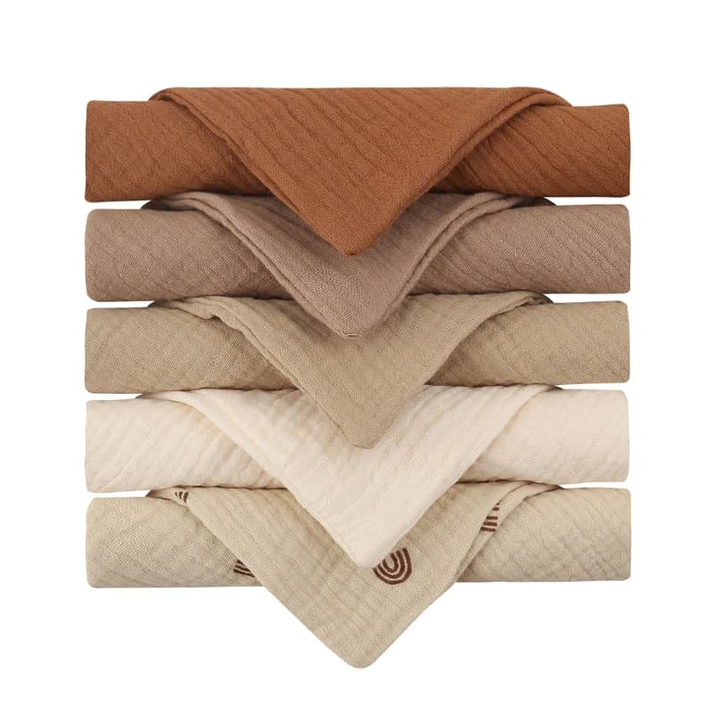 5 pezzi asciugamano panno viso bambino asciugamano da bagno fazzoletto di cotone Burp panno morbido assorbente garza scuola materna salvietta