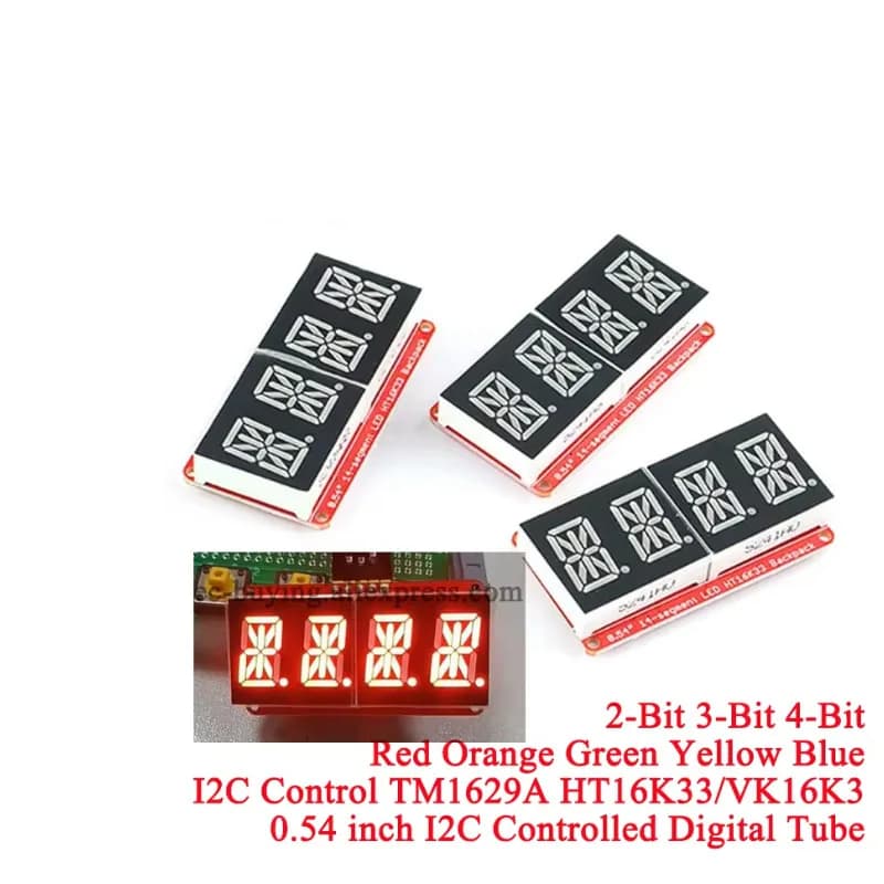HT16K33 0.54 pollici 0.54 ''4 Bit Meter modulo tubo digitale Display a LED IIC I2C misuratore di controllo 3.3V 5V per Arduino rosso/verde/arancione