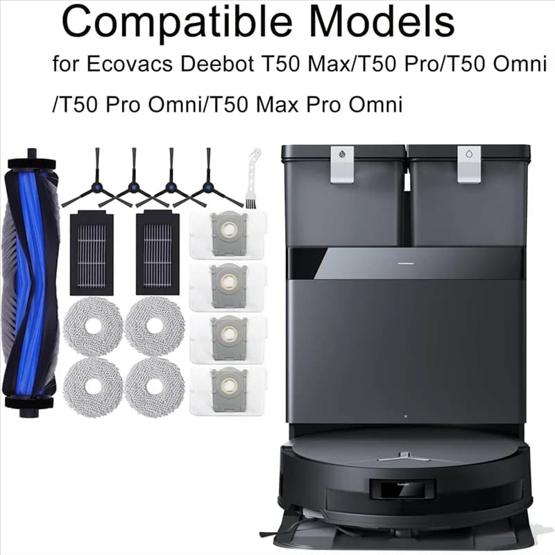 A98I-Kit di accessori per Ecovacs Deebot T50 Max/T50 Pro/T50 Omni/T50 Pro Omni/T50 Max Pro Omni Parti per aspirapolvere