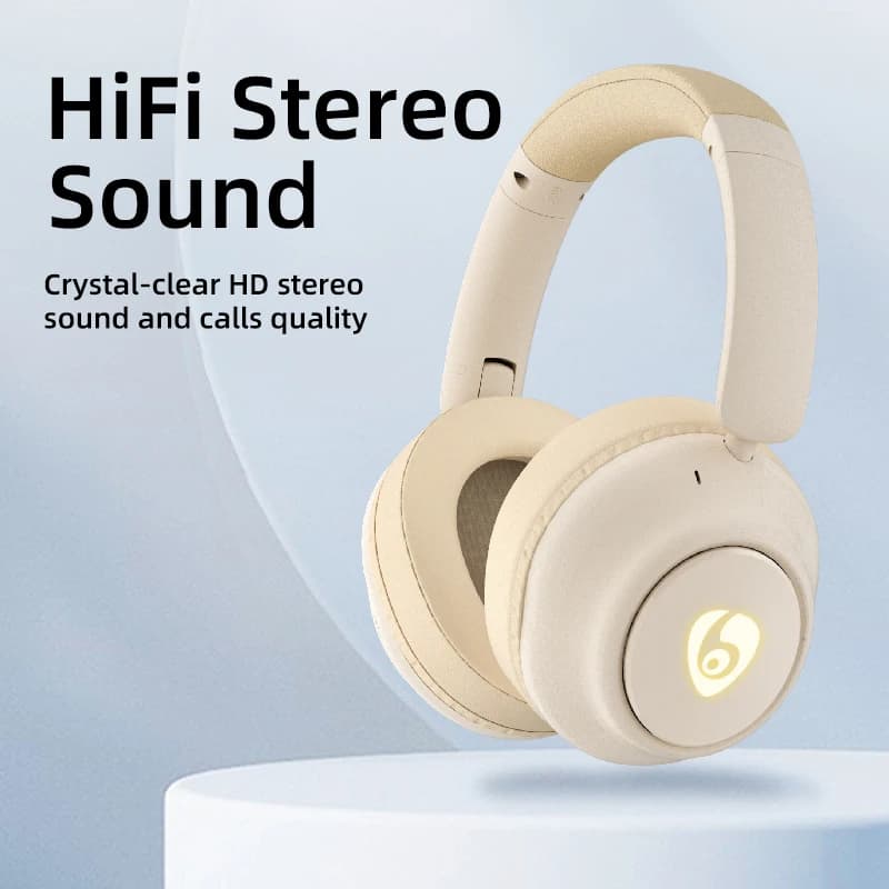 Headset 5.3 Bluetooth Headset Folding Wireless Sports Earphone Gaming Headsets Over-ear Headphones for Android ios