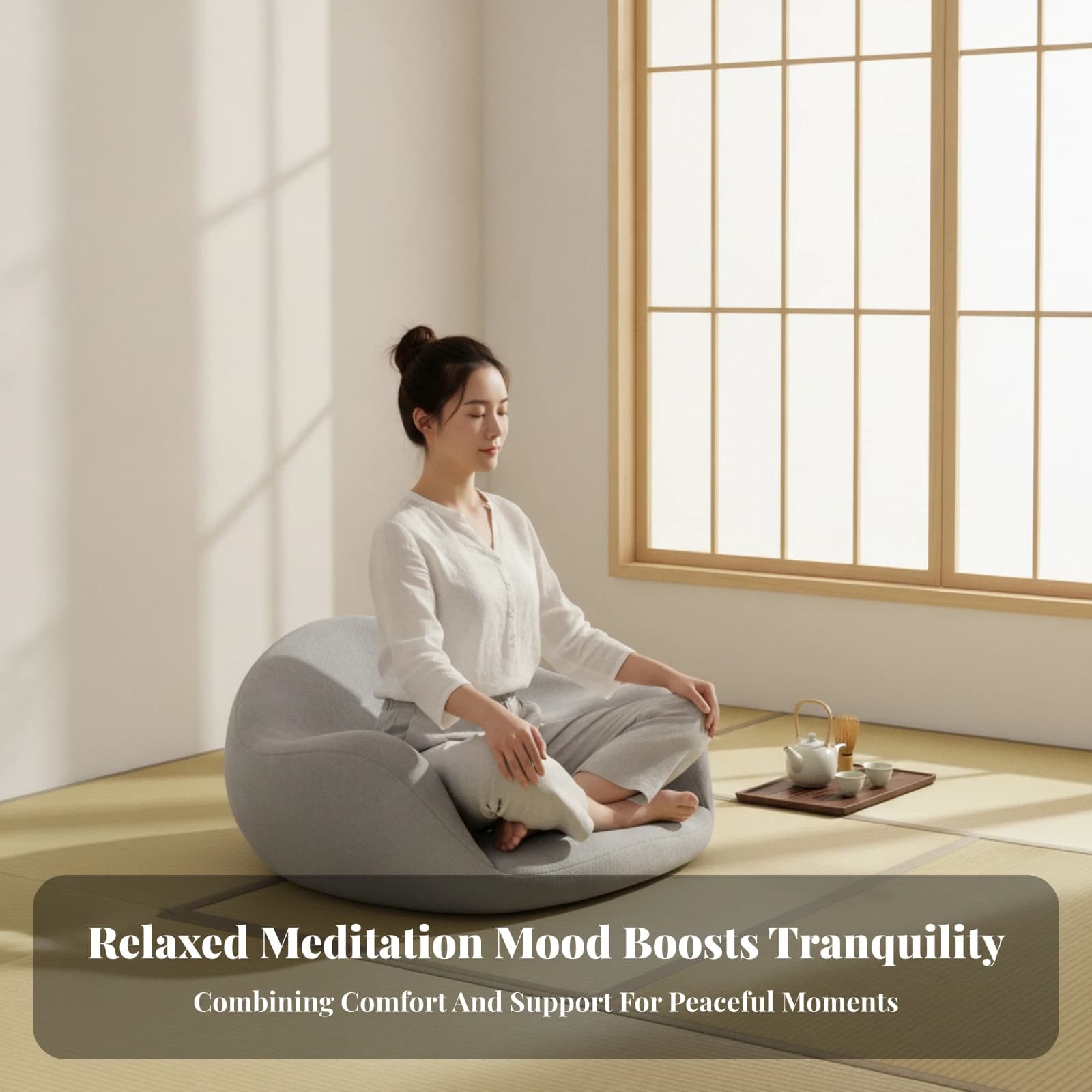 Contoured Meditation Cushion Soft Material Floor Seat for Kneeling