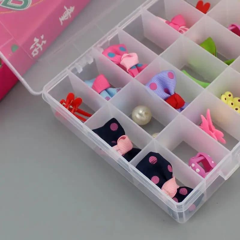 Contenitore di Plastica con 24 Scomparti, Scatola per Gioielli e Orecchini, Contenitore per Perline e Viti, Organizzatore per Casa e Esposizione