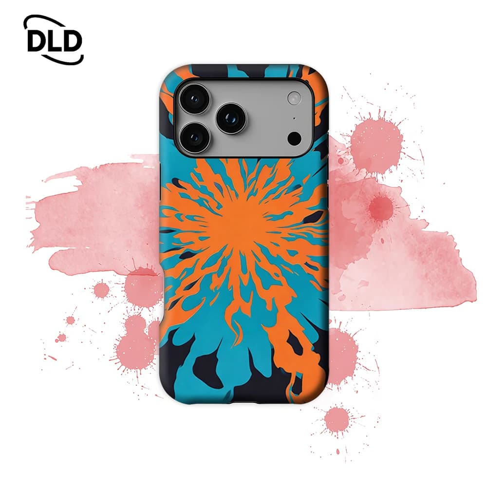 Custodia per telefono arancione e verde acqua con effetto scintillante, compatibile con custodie magnetiche per iPhone 17 16 15 14 13 Pro Max Plus, custodia robusta a strato singolo o doppio