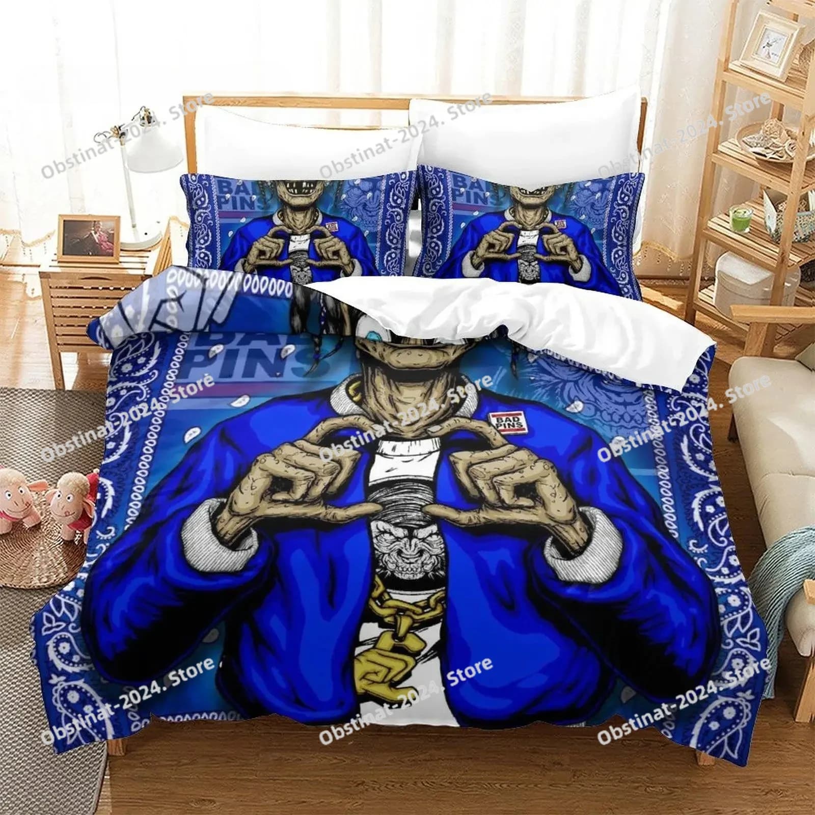 Set di Biancheria da Letto Crips Gang 2025, Misure Singolo, Matrimoniale, Queen, King, Set per Camera da Letto Adulti e Bambini, Copripiumino con Stampa 3D Anime