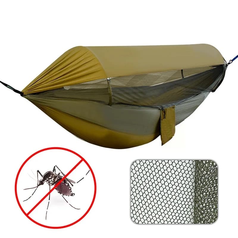 Amaca da campeggio con zanzariera e copertura superiore anti-UV, amaca a dondolo per dormire