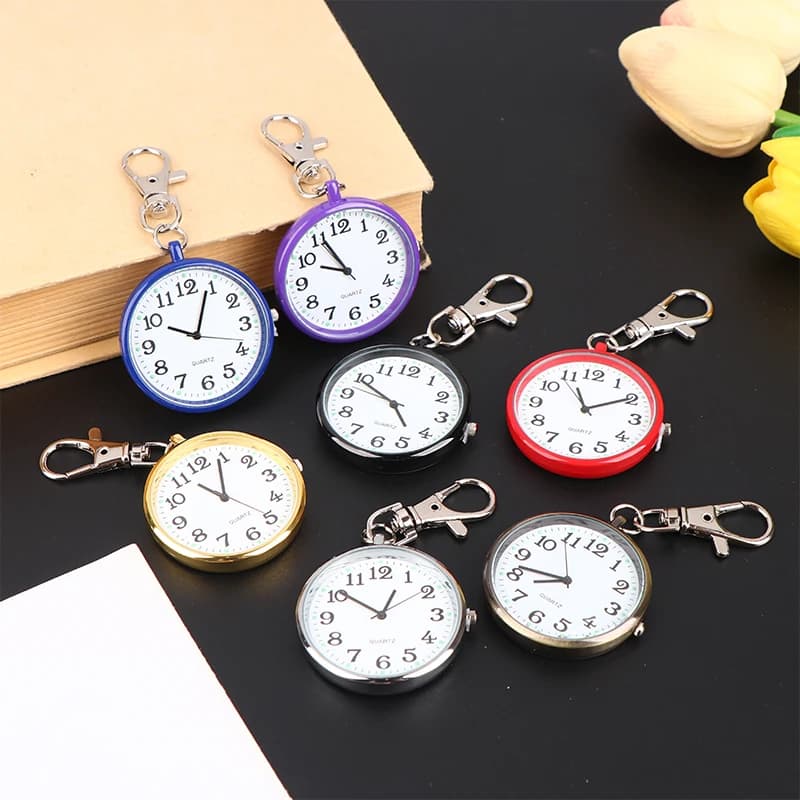 Pocket Watches Nurse Pocket Watch Keychain Fob Clock with Battery Doctor Vintage Watch Gift·