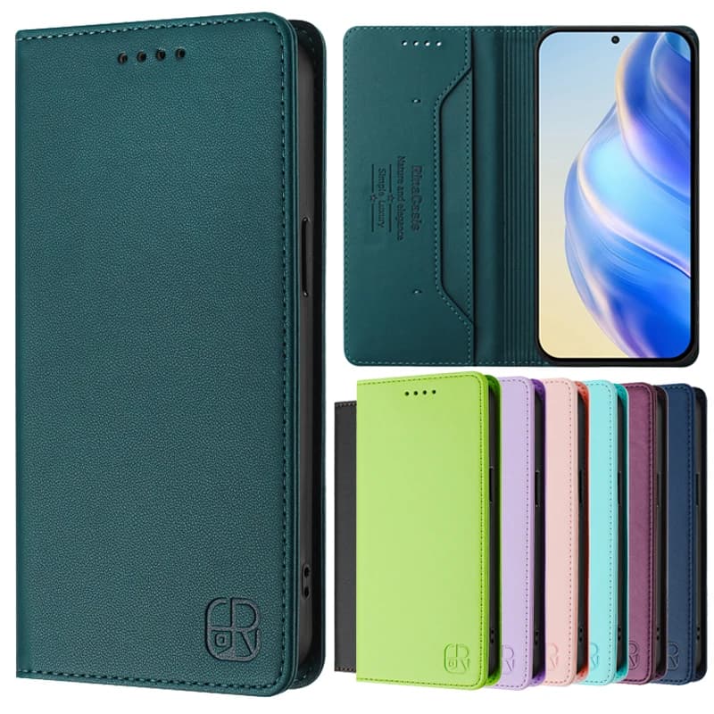 Custodia a portafoglio di lusso anti-furto con chiusura magnetica in pelle per OPPO A6X A6S A6K A6T A5i A6 GT A5 Pro 4G 5G