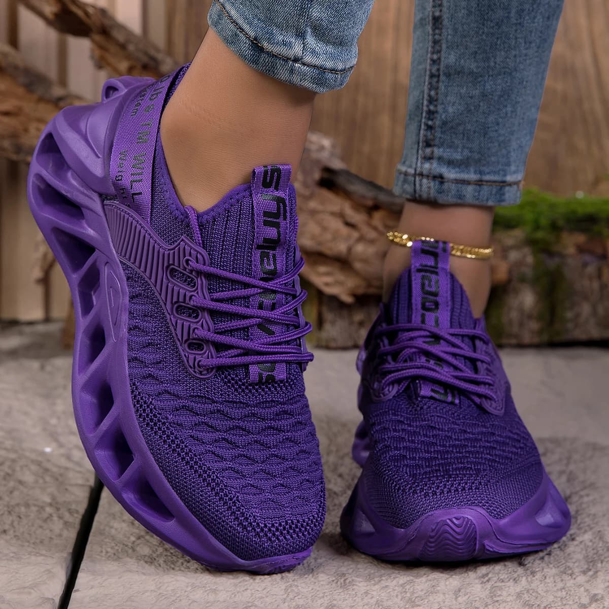 New Arrival Women's Sneakers Autumn Fashion Lama Shoes Purple Running Shoes Padded with EVA Soft Sole Lightweight Non-slip Tennis Shoes