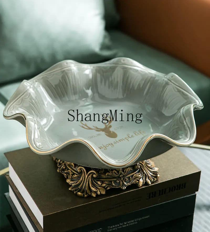 Piatto per frutta in ceramica FG, piatto creativo per frutta secca da tavolino, piatto decorativo per dim sum, piatto portaoggetti.