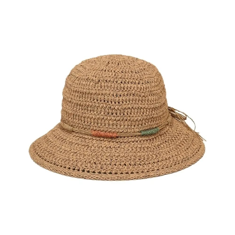 Elegante Cappello da Sole Grande in Paglia Intrecciata, Stile Bohemien, a Tesa Larga, con Protezione Solare, Effetto Snellente Viso, Cappello da Pescatore per Arrampicata