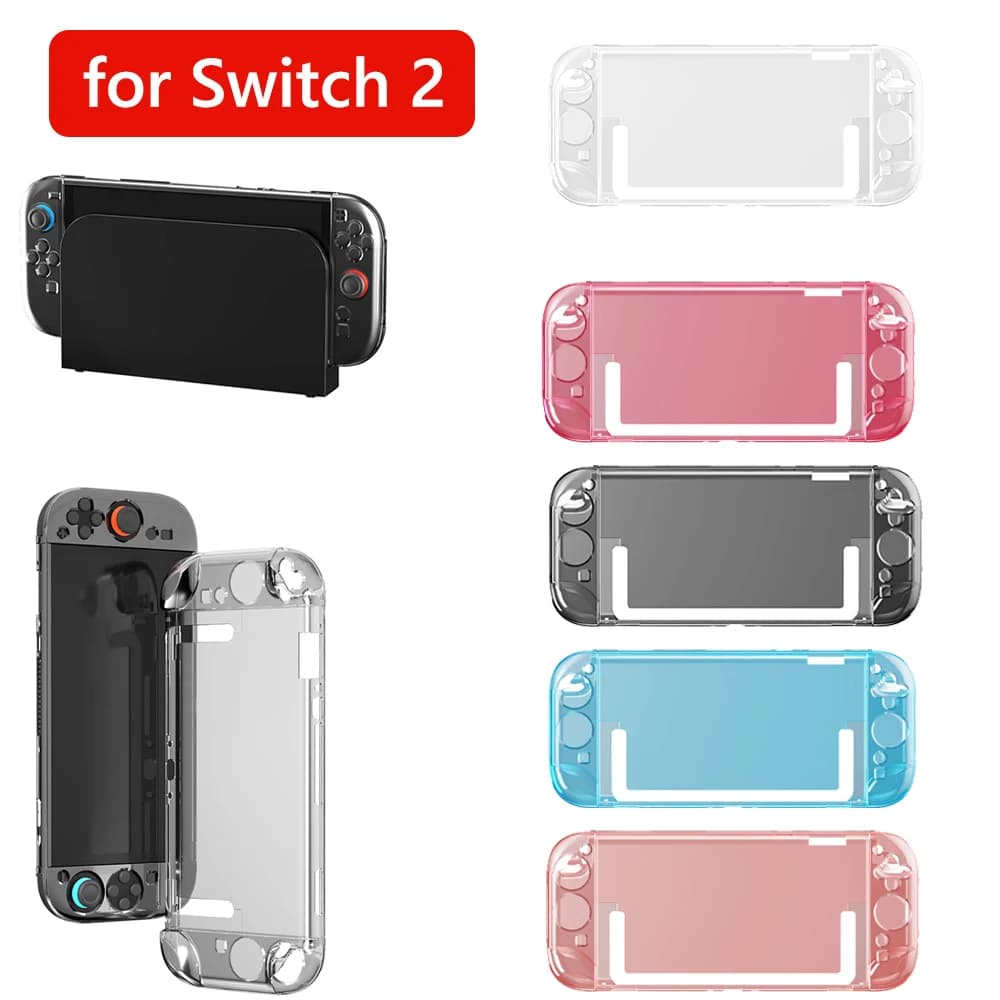 Custodia rigida trasparente per PC per Nintendo Switch 2 Custodia protettiva divisa Custodia protettiva in cristallo antigraffio
