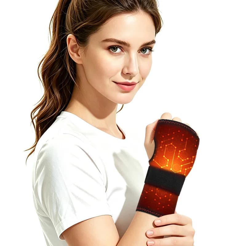 USB Electric Heating Wrist Brace Massager Carbon Fiber Heating Pad Joint Comfort Sport Recovery Wrist Support
