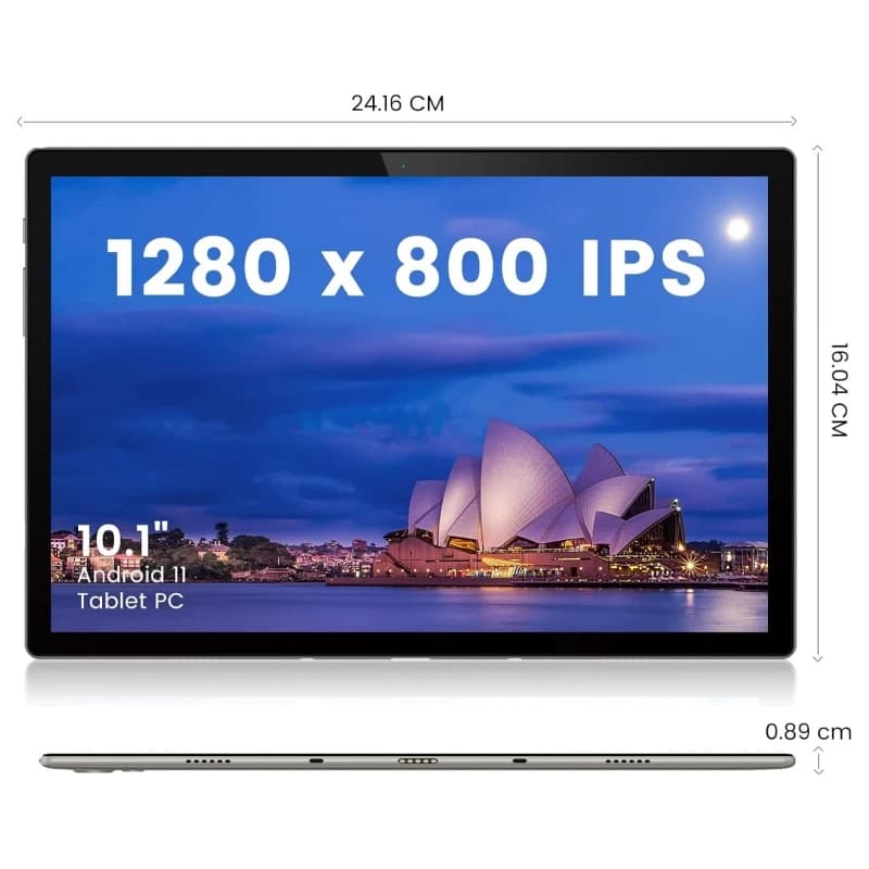 Tablet PC Android 11 da 10.1 Pollici con Type-C, CPU Quad-Core SC7731, 2GB RAM, 32GB ROM, Schermo IPS 1280*800, Doppia Fotocamera, Batteria 6000mAh