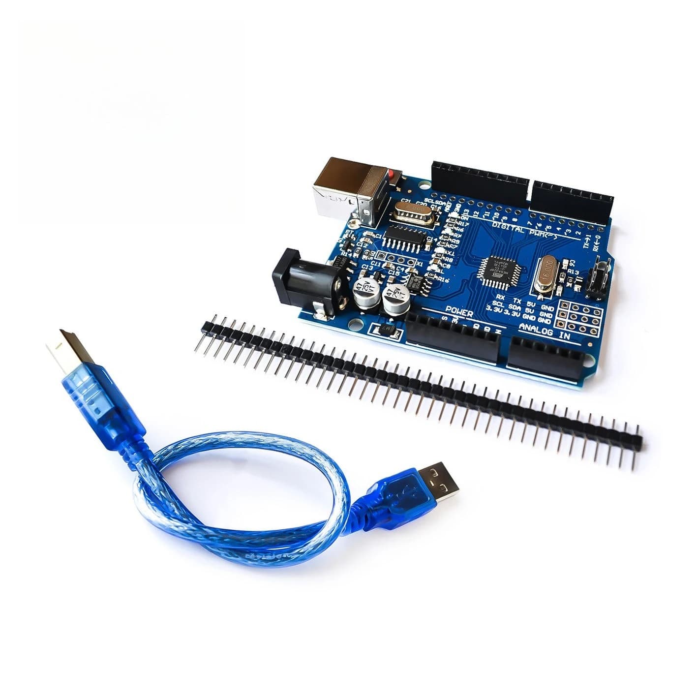 2 schede di sviluppo Uno R3 con microcontrollore ATmega328P e CH340G, versione migliorata con cavo USB per Arduino IDE