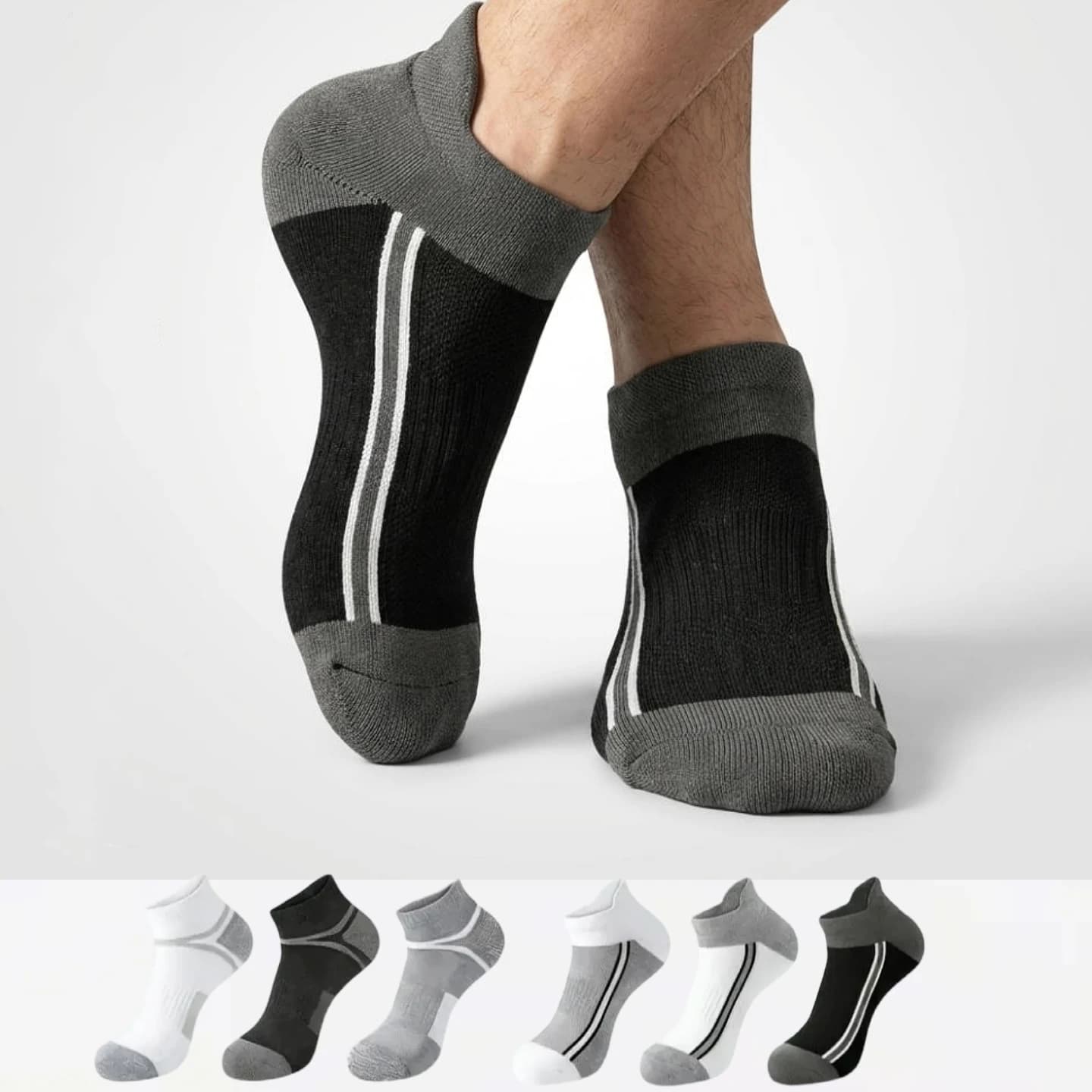 15 pairs of men's ankle socks, breathable and moisture absorbing sports socks, low cut sports socks