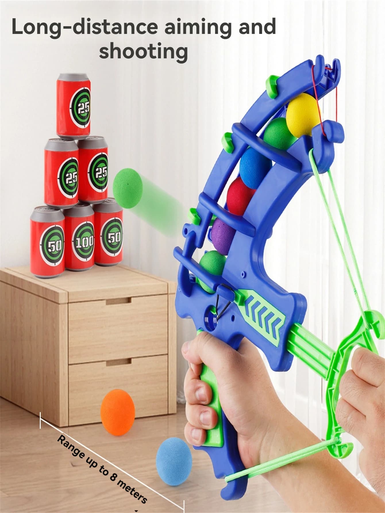 Arco e frecce per bambini con bersaglio a palline in spugna EVA, gioco di tiro per interni ed esterni, regalo per bambini e bambine.