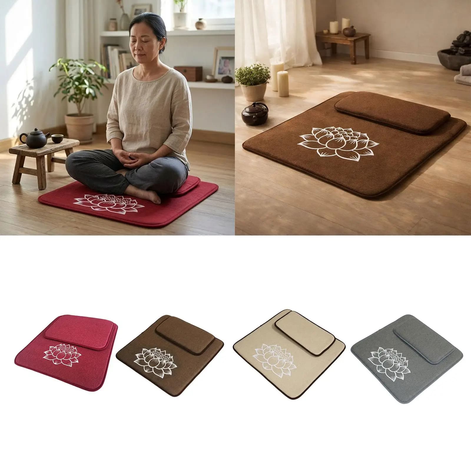 Large Floor Seat Cushion Hand Woven Tatami Meditation Pad for Yoga Room Seating and Modern Decor