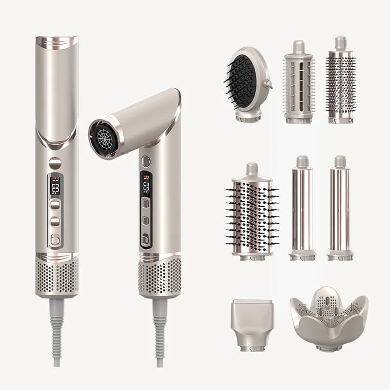 Eight-in-one folding hair dryer negative ion household set multi-functional high-speed hot air comb