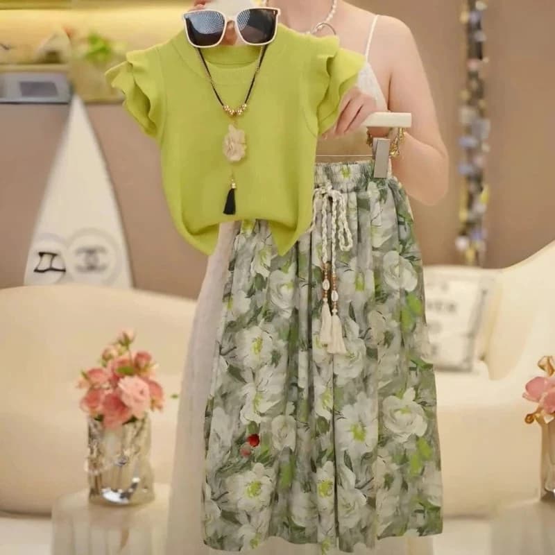 Nuovo vestito per ragazze Vestito estivo per bambini Neonata Top + Gonna per bambini alla moda Set in due pezzi Vestiti per bambina 4 di 12T