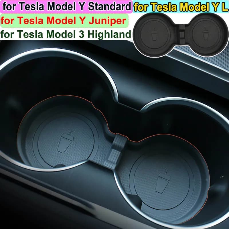 Tappetino Antiscivolo per Portabicchieri della Console Centrale per Tesla Model Y Standard 2026, Model Y L 3 Highland, Accessori Juniper