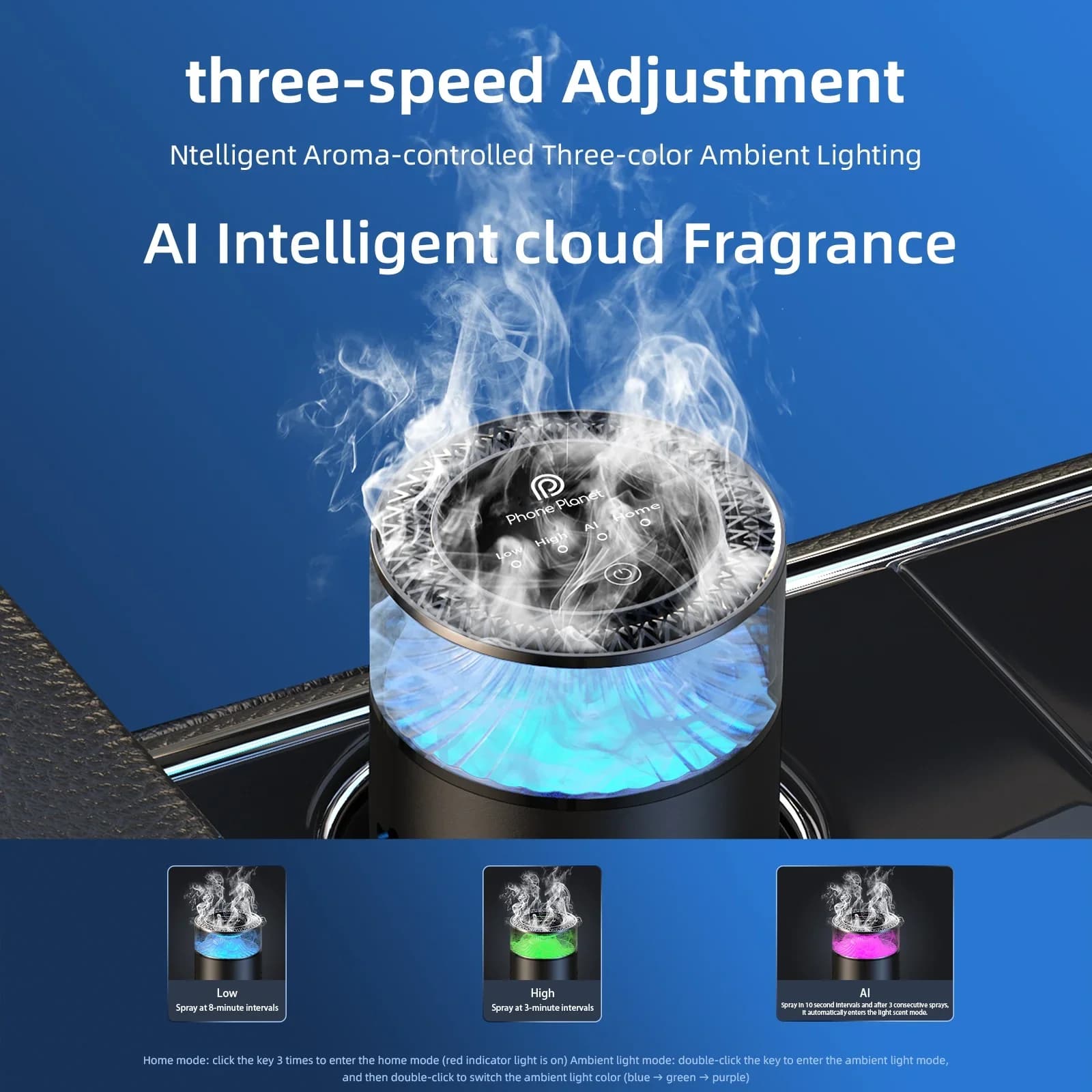 Four Upgrades Car Air Freshener Cloud Mist Aroma Smart Atomizing Diffuser Natural Fragrance Smart Spray Air Freshener Machin