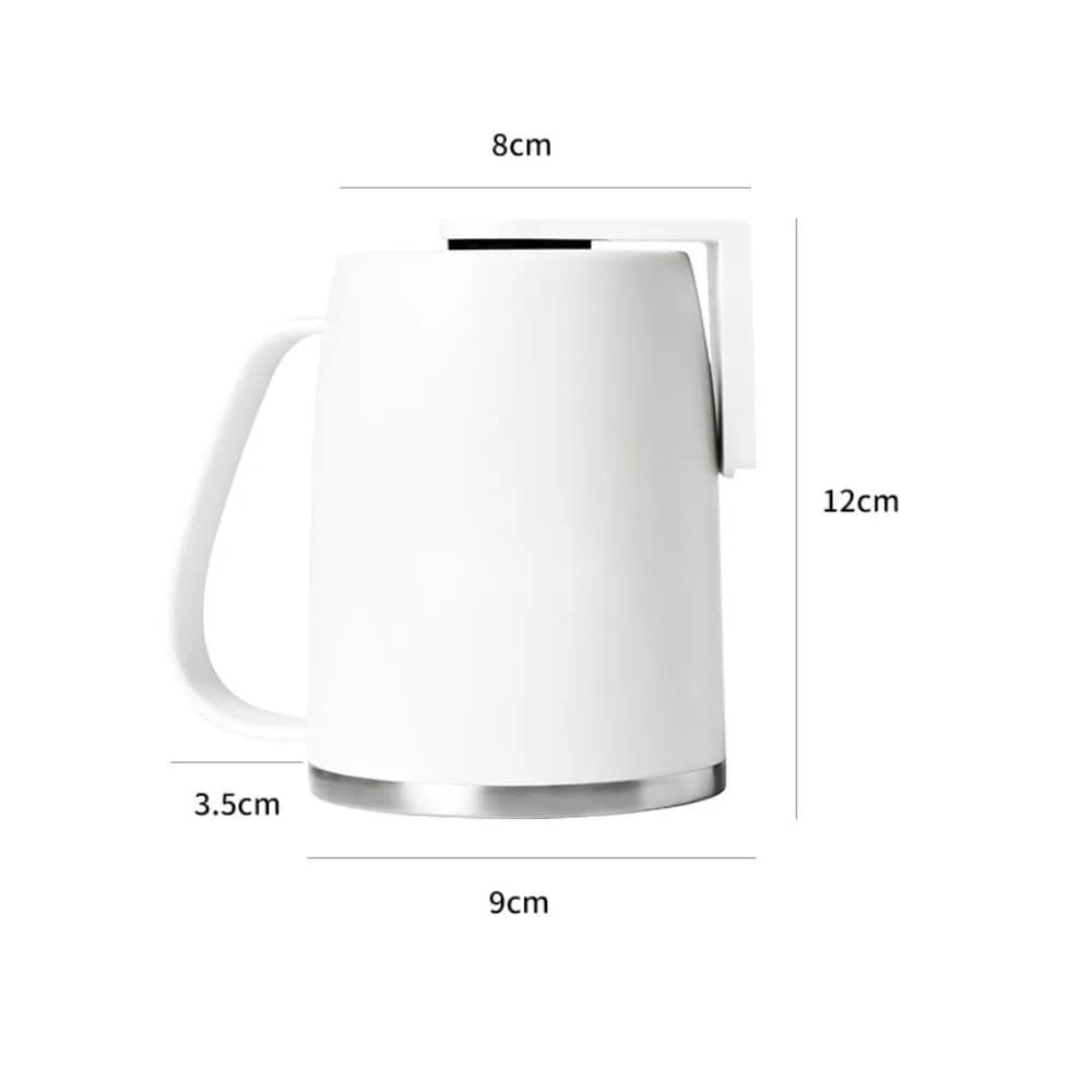 New 304 Stainless Steel Magnetic Mouthwash Cup Wall Mounted with Handle Toothbrush Holder No-drill 400ML Toothbrush Cup
