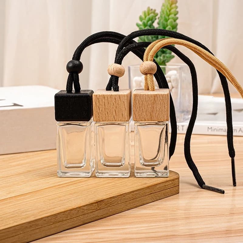 1 pezzo profumo deodorante per ambienti profumo bottiglia di profumo ornamento pendente tappo quadrato bottiglia vuota diffusore di olio essenziale per auto