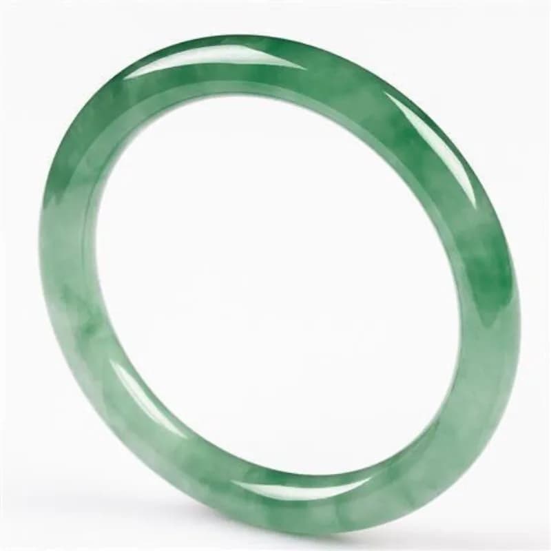 Princess Bracelet with Round Round Bar, Floating Flower, Women's Jade Bracelet with Clear Green Ice Seeds