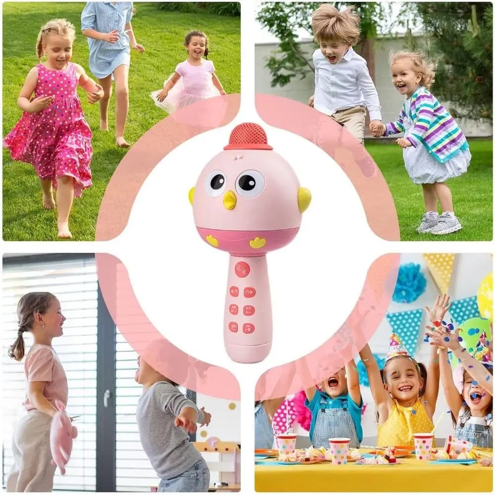 Simpatico Microfono Wireless per Bambini, Karaoke Bluetooth Musicale Educativo Ricaricabile, Macchina per Cantare per Bambini, Lettore KTV
