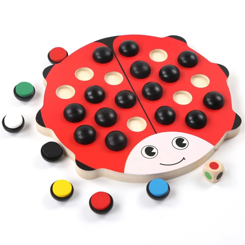 BSTFAMLY Bambini Memoria Scacchi In Legno Sei Colori 22*19.5*3.5 cm 22 Pz/set Dama Internazionale Tavolo Da Gioco Pieghevole Giocattolo Regalo LE03