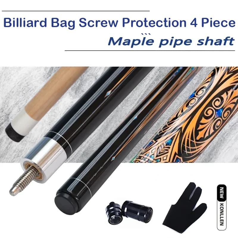 Stecca da biliardo professionale con punta da 13 mm realizzata con stecca da biliardo di alta qualità in legno duro con protezione per punta a vite, ideale per l'uso in club