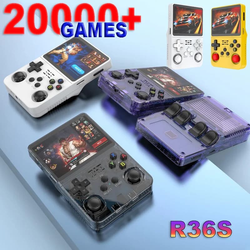 BOYHOM R36S Portable Play Console Retro Genuino Linux ARKOS Dual-RAM 3.5''IPS, over 15000 games, portable pocket reader, 64G/128G