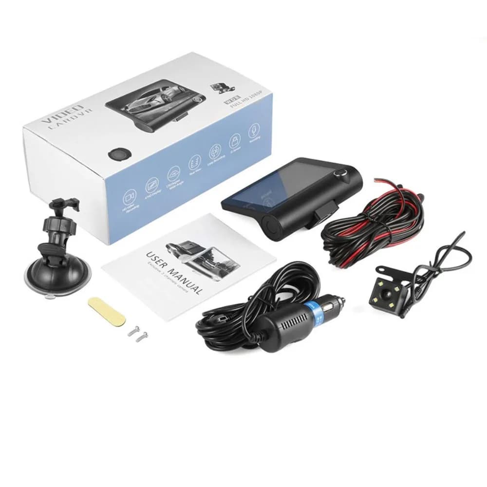 Dash Cam Professional 1080P to 3 Lenti 170° DVR Recorder for Auto with Sensor G and Wide Angle, Full HD Rear Camera for Car