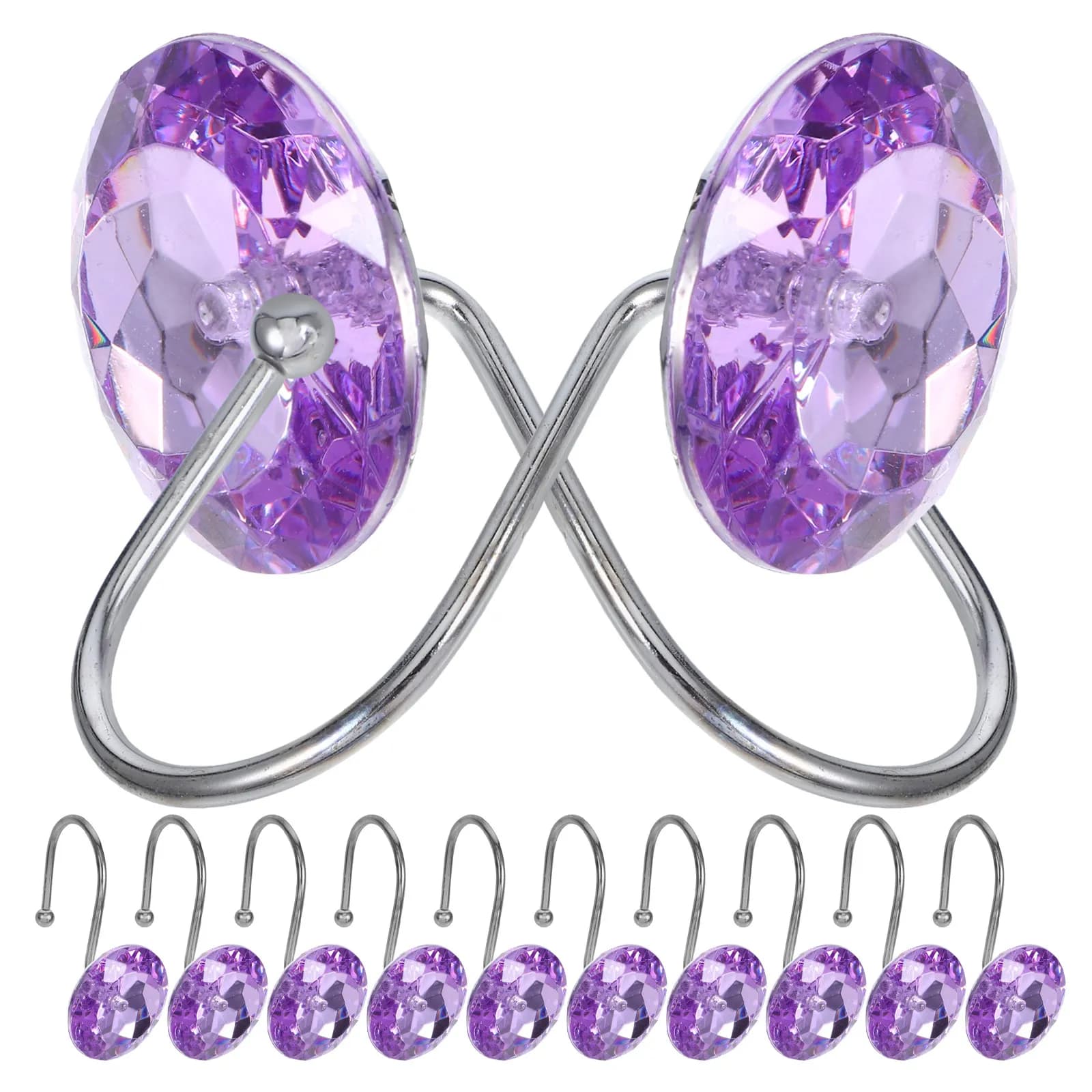 12Pcs Shower Curtain Hooks Thick Sturdy Metal Acrylic Blend Universal Fit Glide Effortlessly on Any Shower Rod Bathroom Bedroom