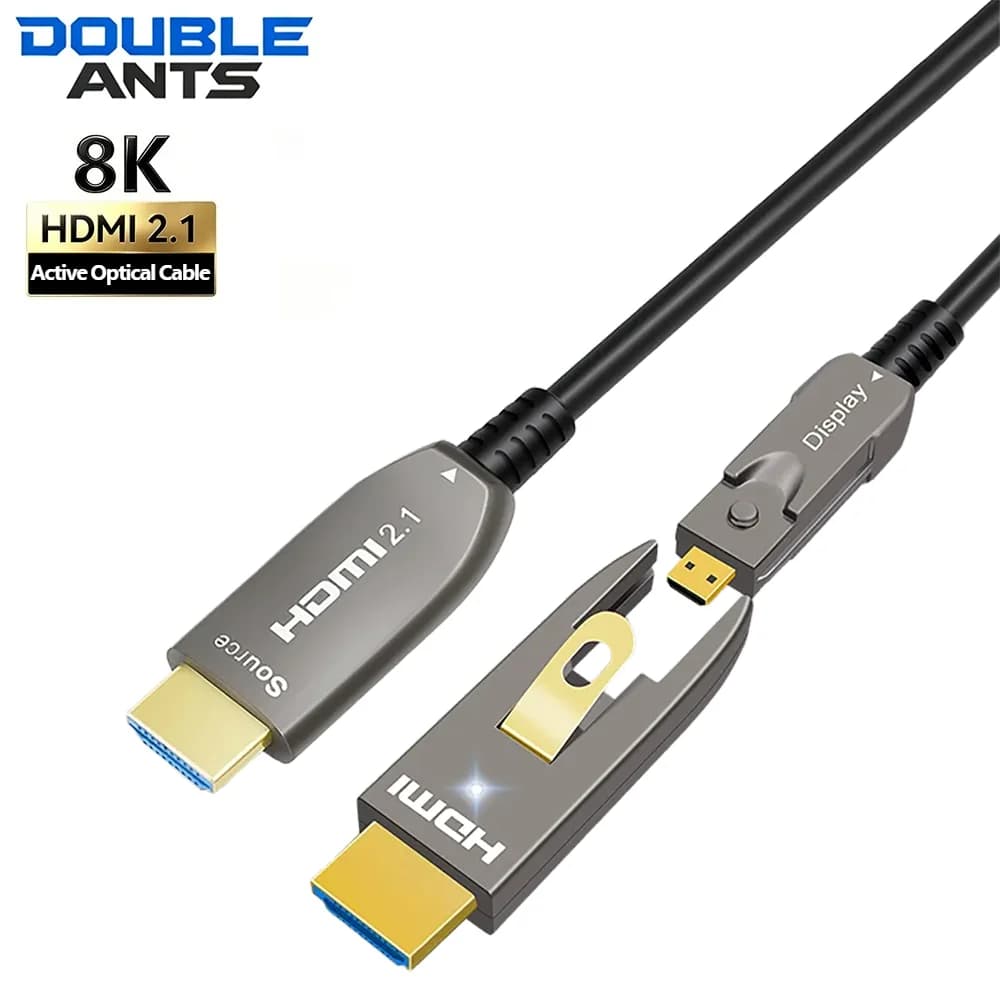 Detachable HDMI 2.1 Cable Optical HDMI 8K 60Hz 4K@240Hz 48Gbps High Speed Cable for Pipe Routing Pre-Burial PC TV Projector xBox