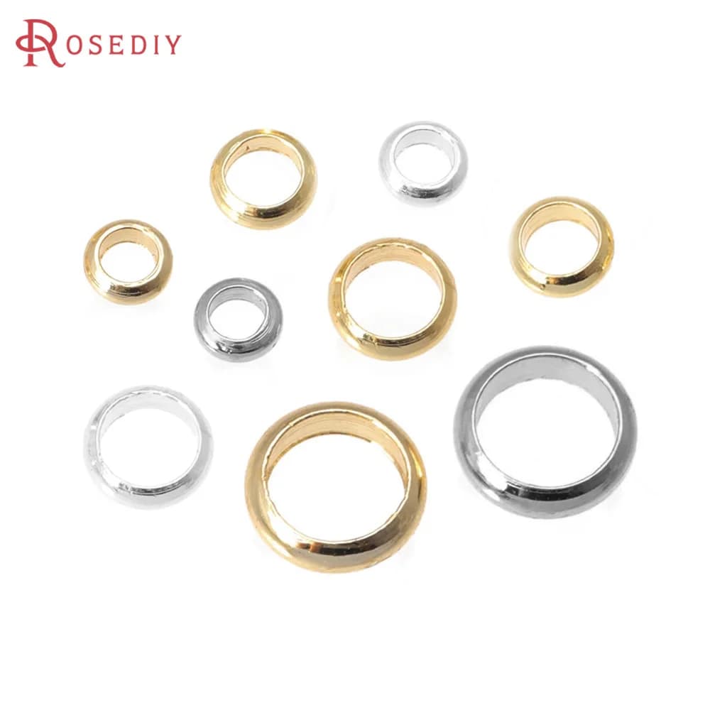 3MM 3.5MM 4MM 5MM 6MM 18K Gold Color Brass Rings Closed Rings High Quality Necklace Earrings Jewelry Making Diy Accessories