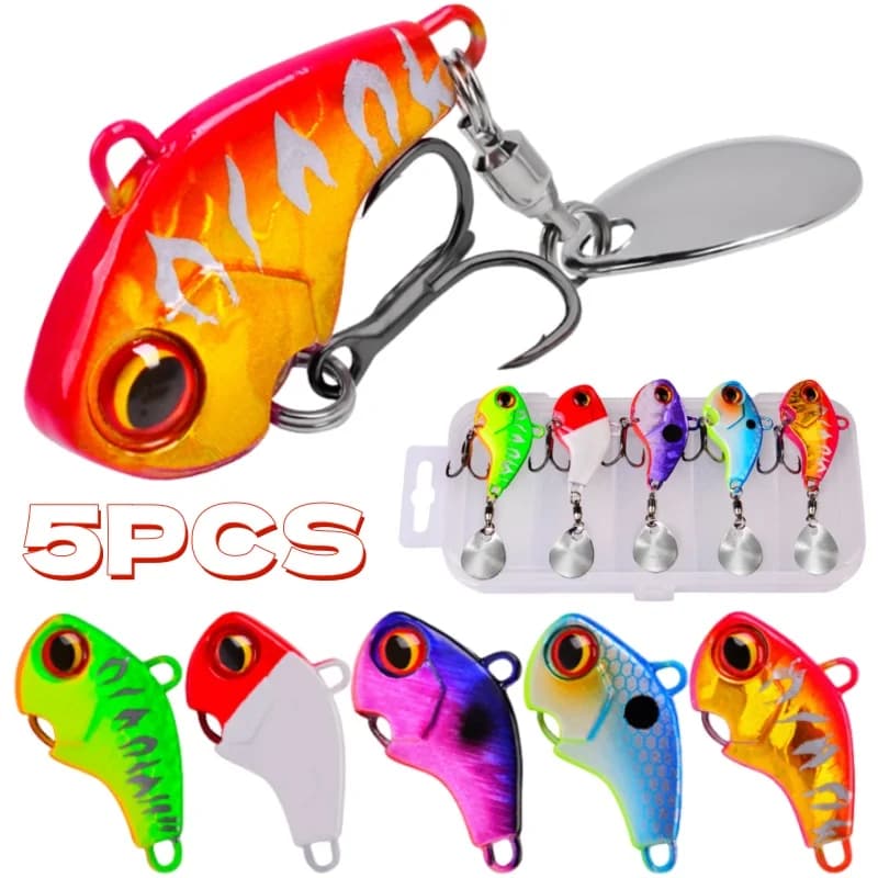 Kit di esche da pesca in metallo esche artificiali affondanti coda dura Spinners richiamo di pesca cucchiai rotanti Spinner Crankbait attrezzatura da pesca